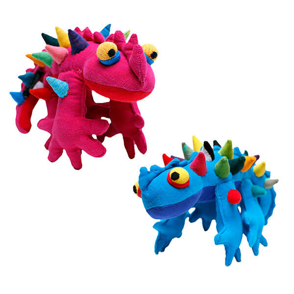 Stofftier bunter Dorndrache