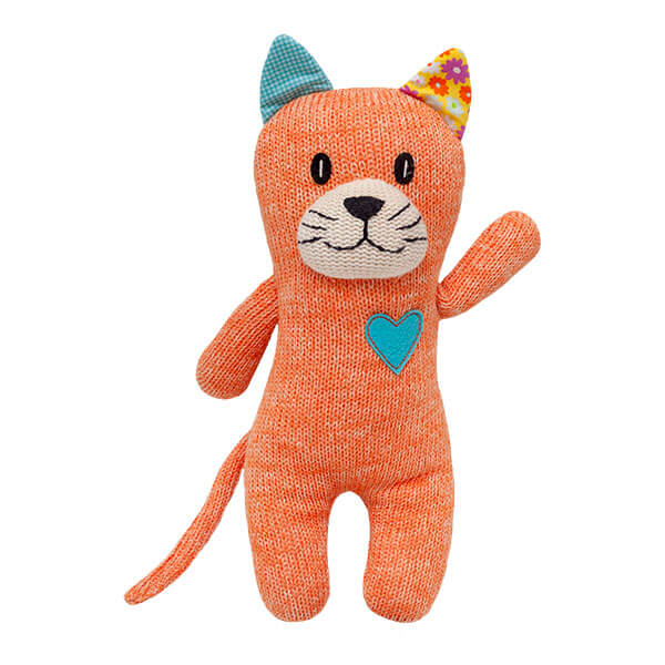 Kuscheltier Katze Midi gestrickt orange