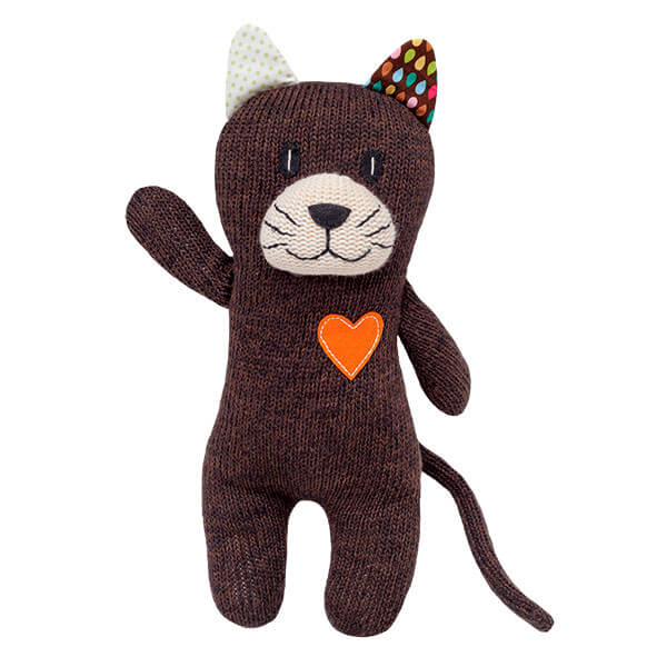 Kuscheltier Katzen Midi gestrickt braun