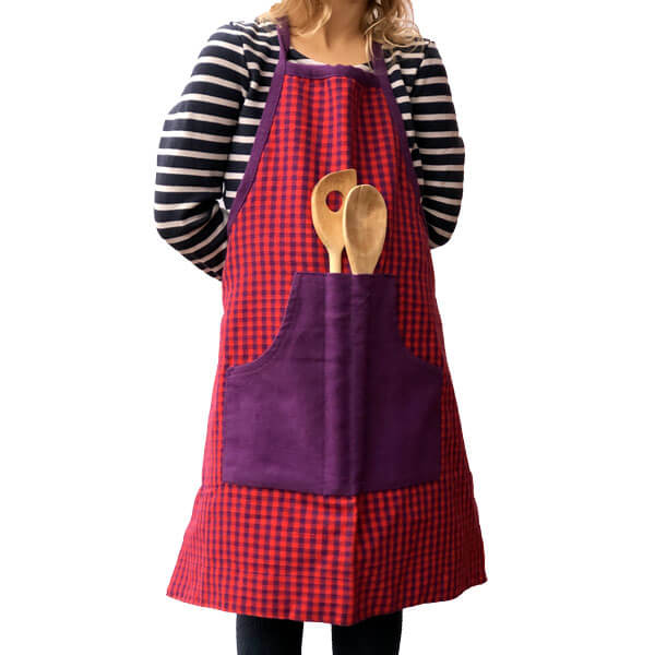 Kinderschürze rot/violett