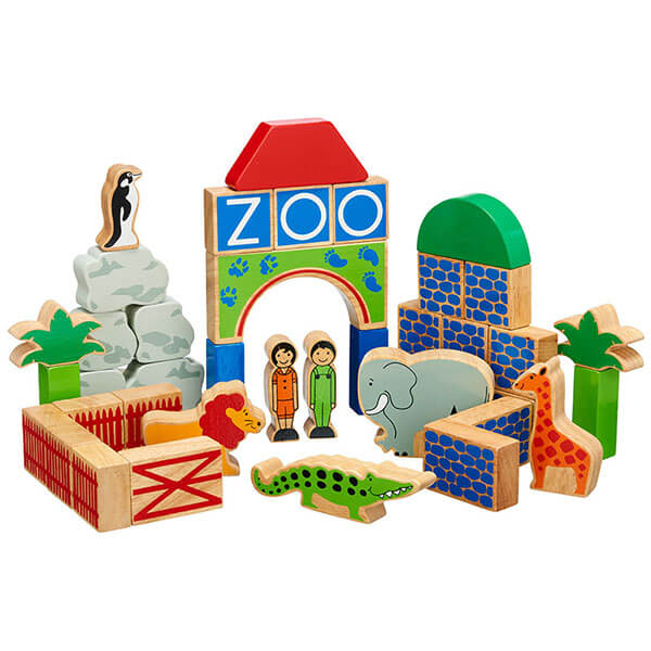 Holzbauklötze Set Zoo