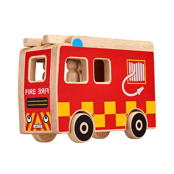 Holzauto Feuerwehr Spielset