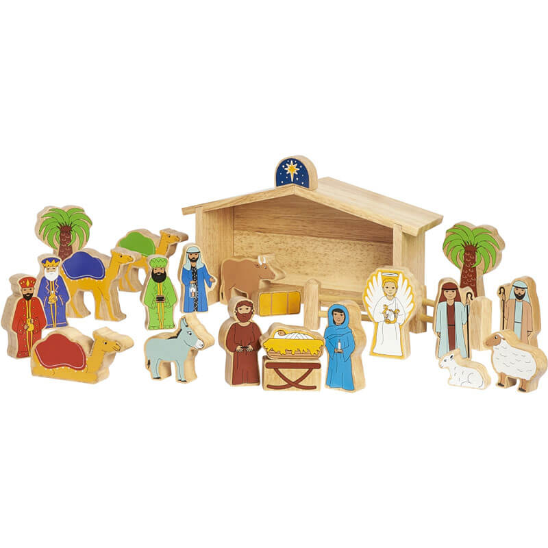 Deluxe Krippenspiel-Set 24 PCS + Scheune