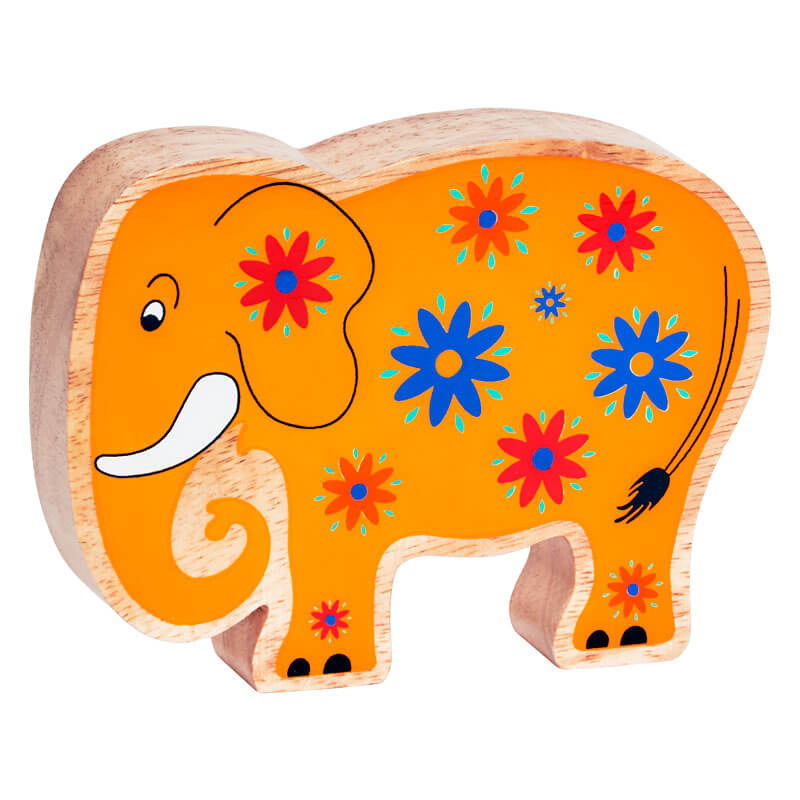 Lanka Kade Elefant Holztier orange