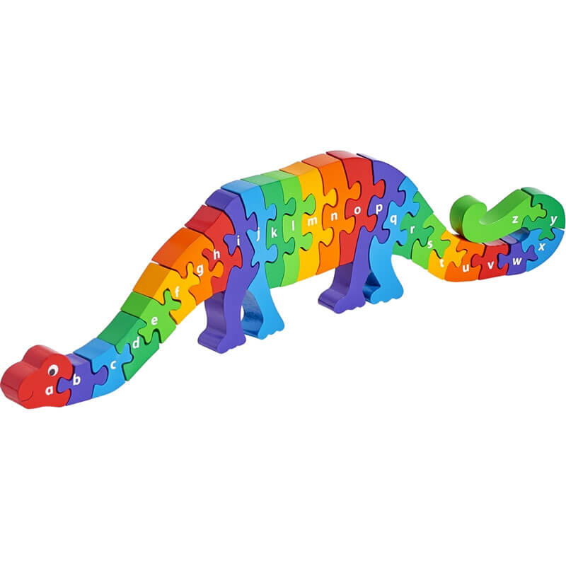 Holzpuzzle Dinosaurier a-z klein Buchstaben