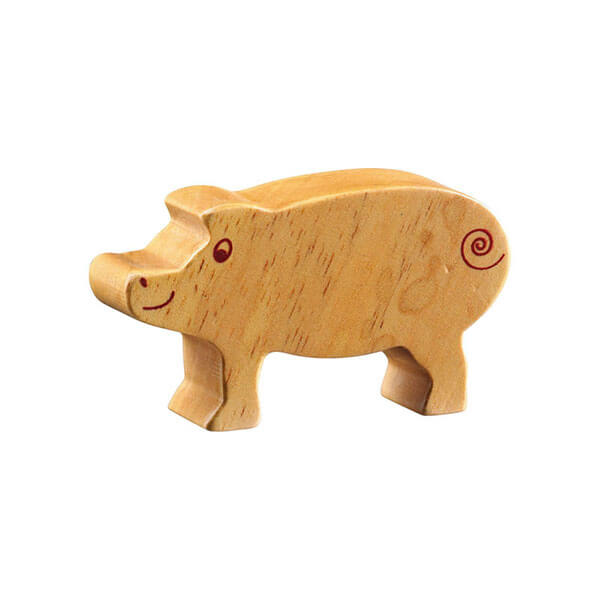 Holztier Ferkel natur