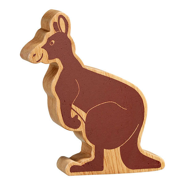 Holztier Känguru natur