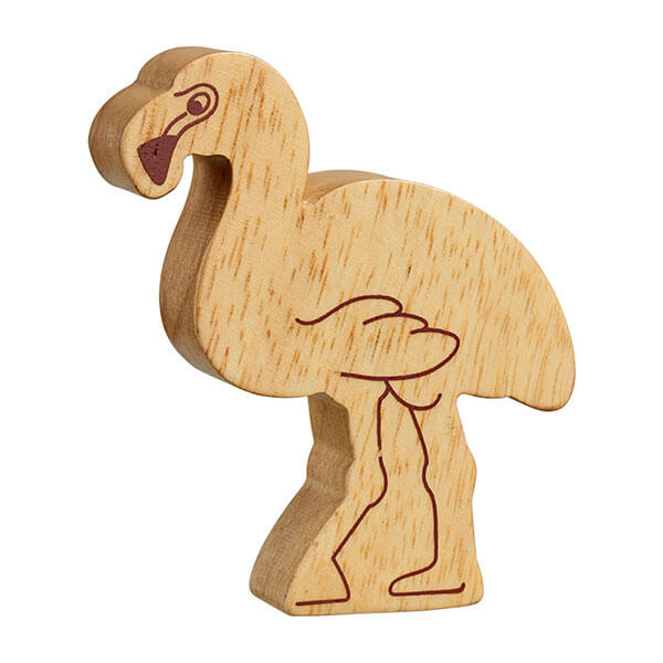Holztier Flamingo natur