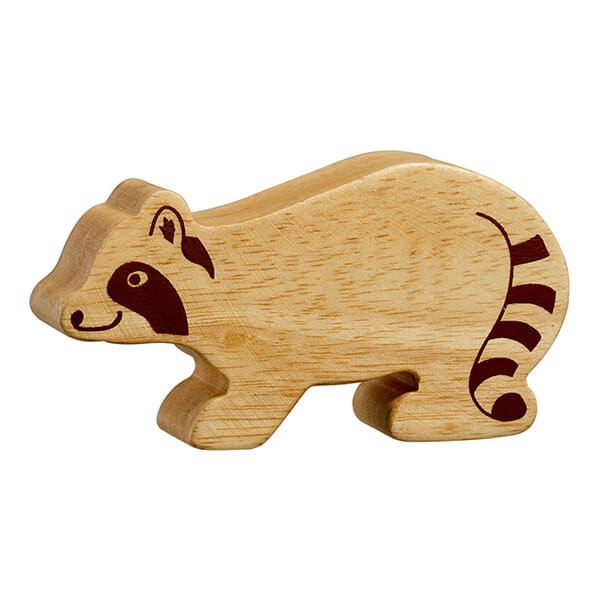 Holztier Waschbär natur
