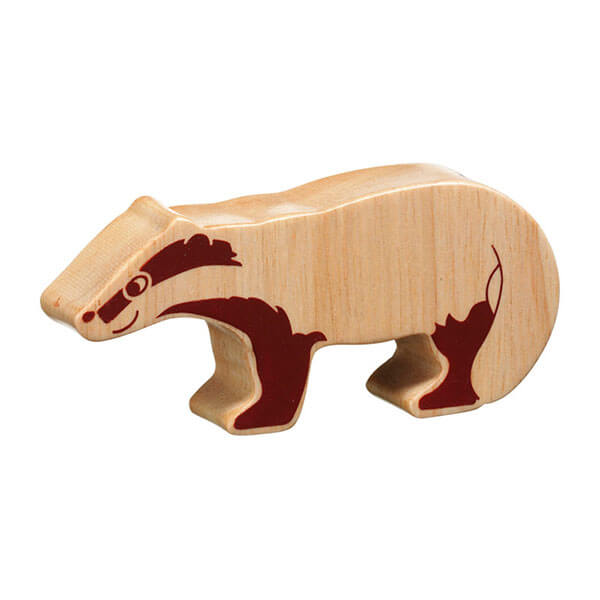 Holztier Dachs natur