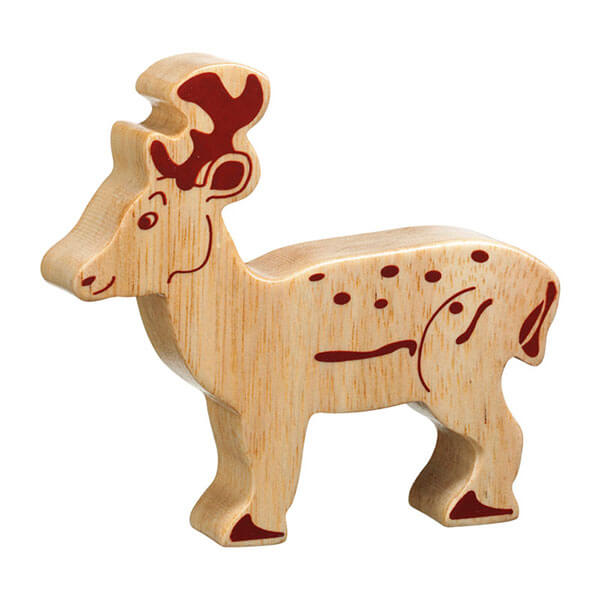 Holztier Hirsch natur