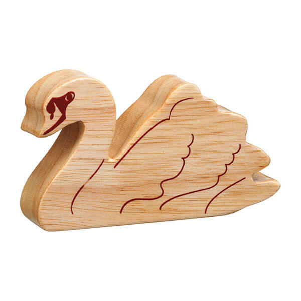 Holztier Schwan natur