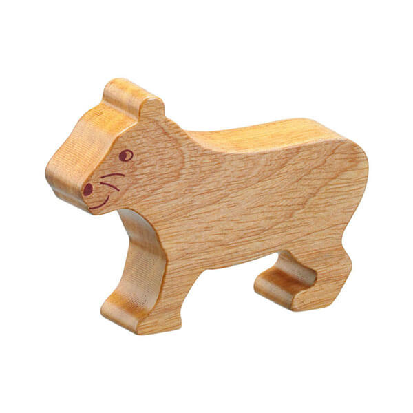 Holztier Löwin natur