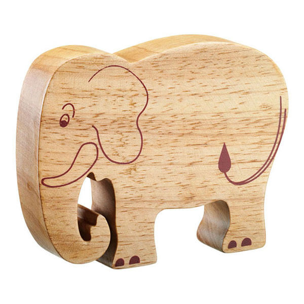 Holztier Elefant natur