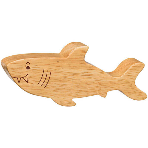 Holztier Haifisch natur