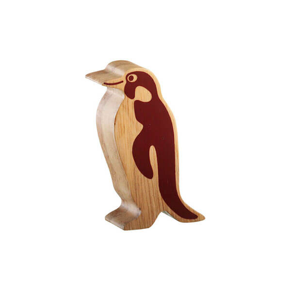 Holztier Pinguin natur