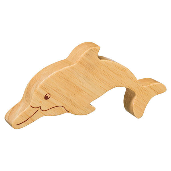 Holztier Delfin natur
