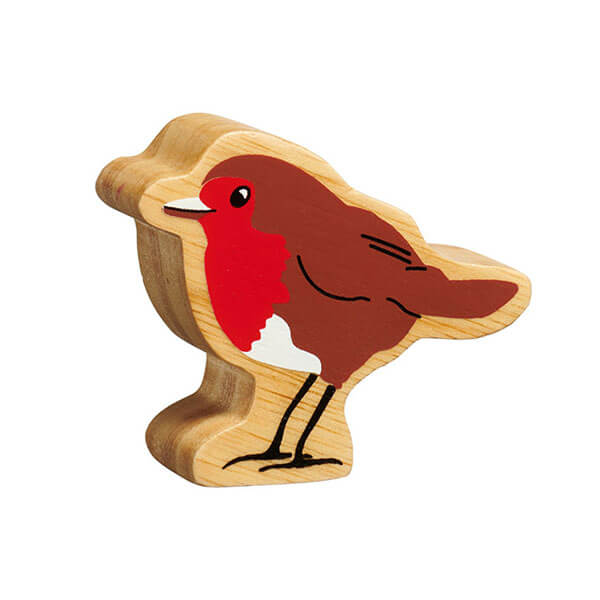 Holztier Rotkehlchen bedruckt