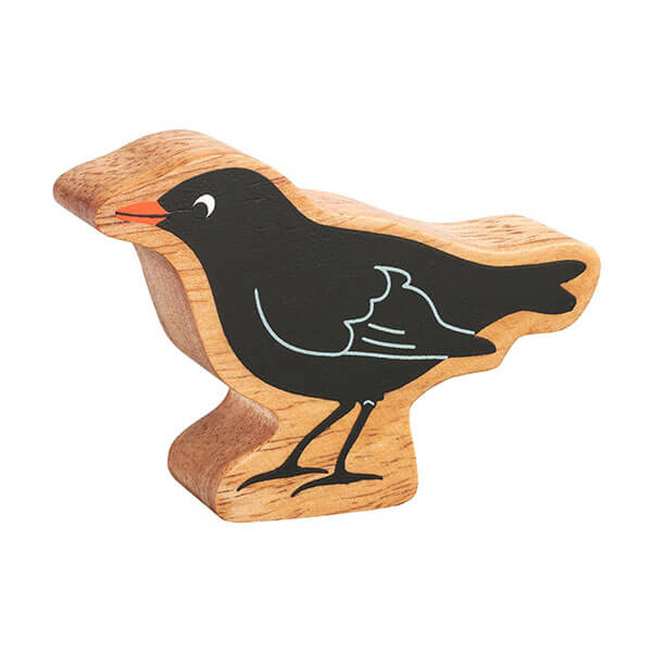 Holztier Amsel bedruckt