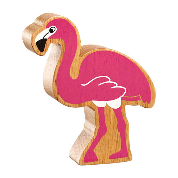 Holztier Flamingo bedruckt