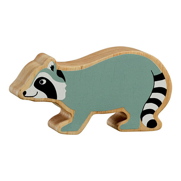 Holztier Waschbär bedruckt