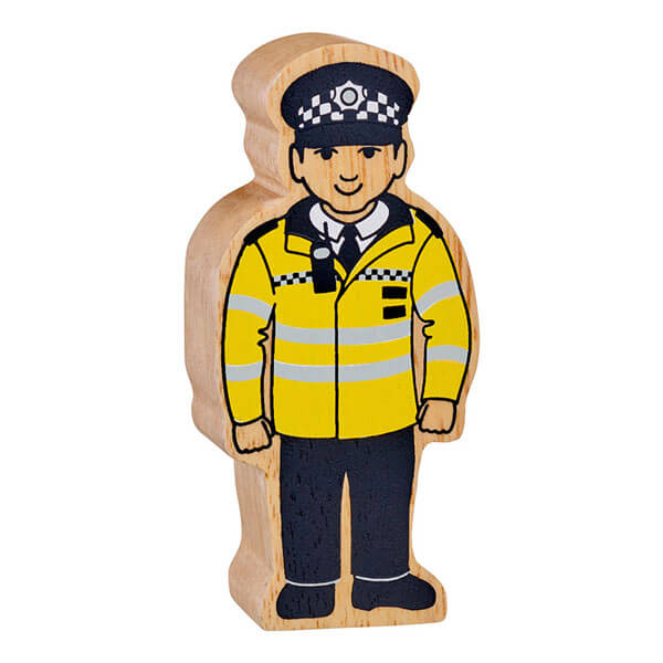 Holzfigur Polizist Britisch bedruckt