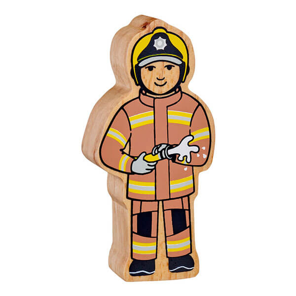 Holzfigur Feuerwehrmann bedruckt