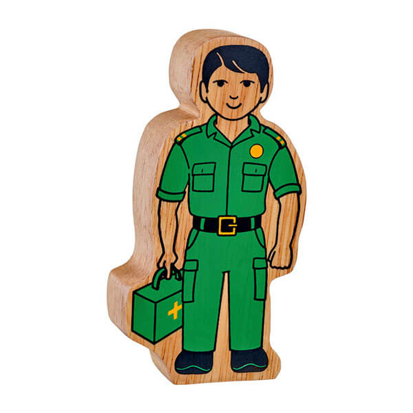 Holzfigur Rettungssanitäter bedruckt