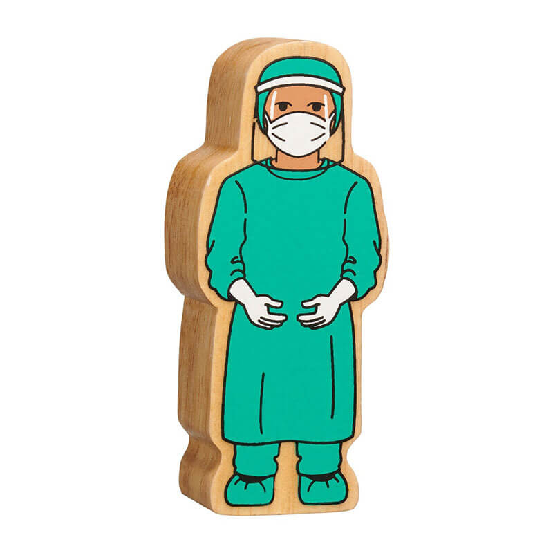 Holzfigur Chirurg im Visier