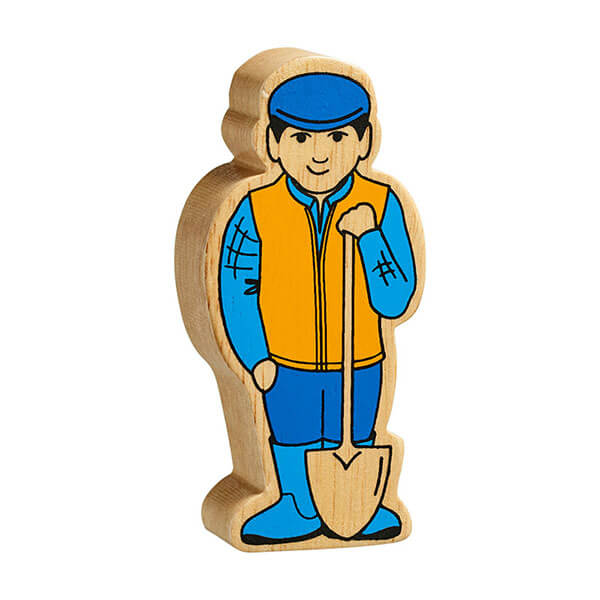 Holzfigur Bauer bedruckt