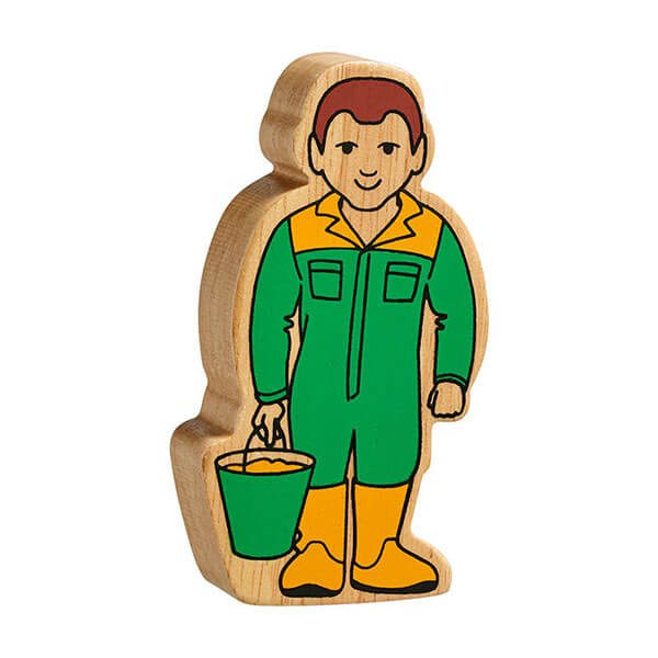 Holzfigur Arbeiter bedruckt