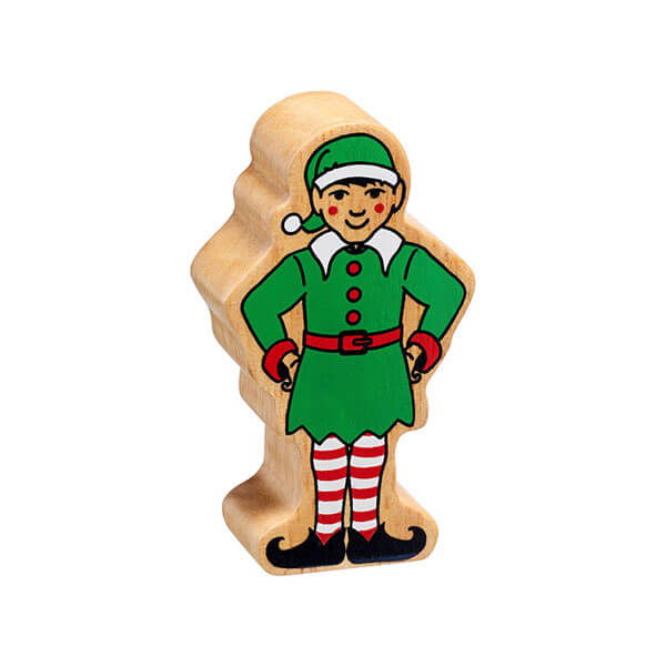 Holzfigur Elf bedruckt