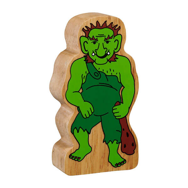 Holzfigur Troll bedruckt