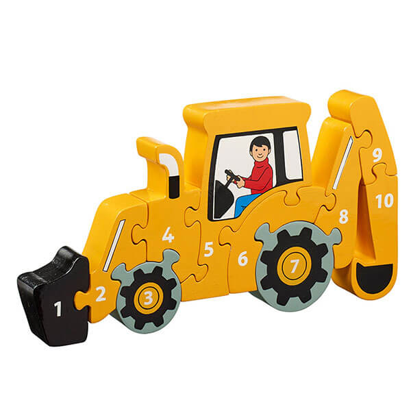 Holzpuzzle Bagger 1-10