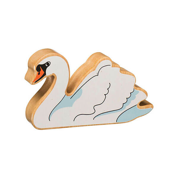 Holztier Schwan bedruckt