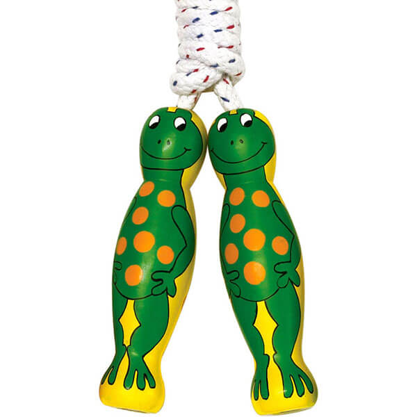 Springseil mit Holzgriffen Frosch