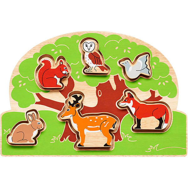 Steckpuzzle Wald und Wiese aus Holz