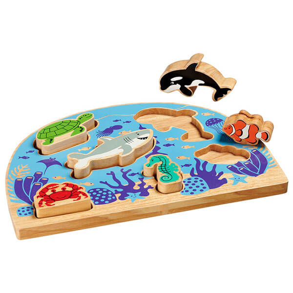 Steckpuzzle Meerestiere aus Holz