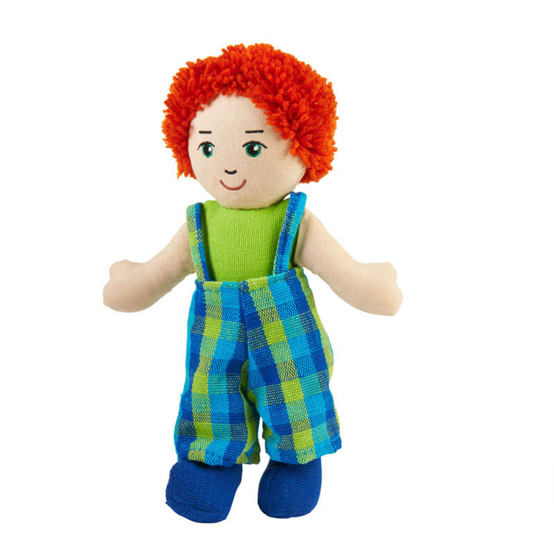Stoffpuppe Junge helle Haut rote Haare