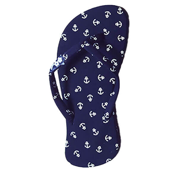 Kinder Flip Flops Stoff Anker blau