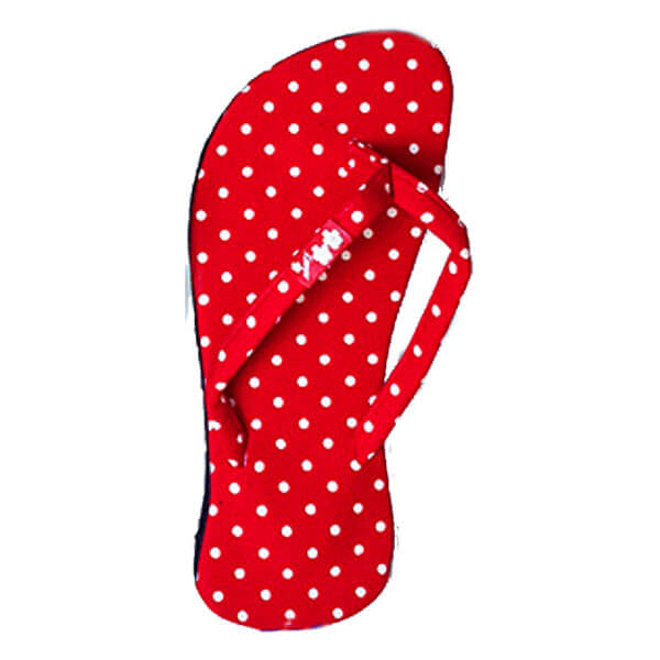 Kinder Flip Flops Stoff Punkte rot