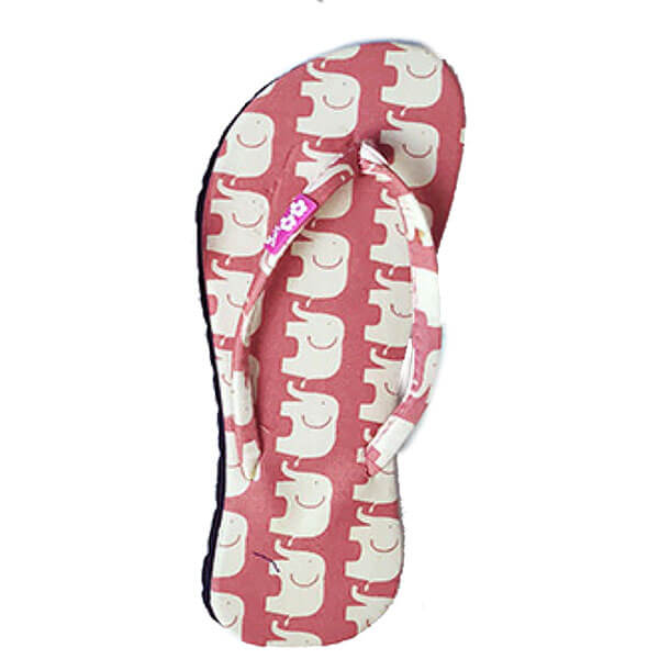 Kinder Flip Flops Stoff Elefanten rosa