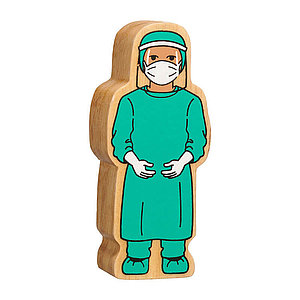 Holzfigur Chirurg im Visier