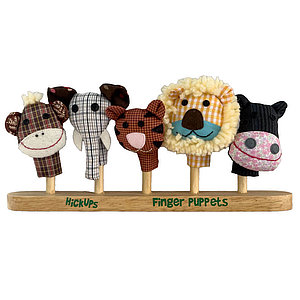 5 Fingerpuppen mit Holzständer - Wildetiere