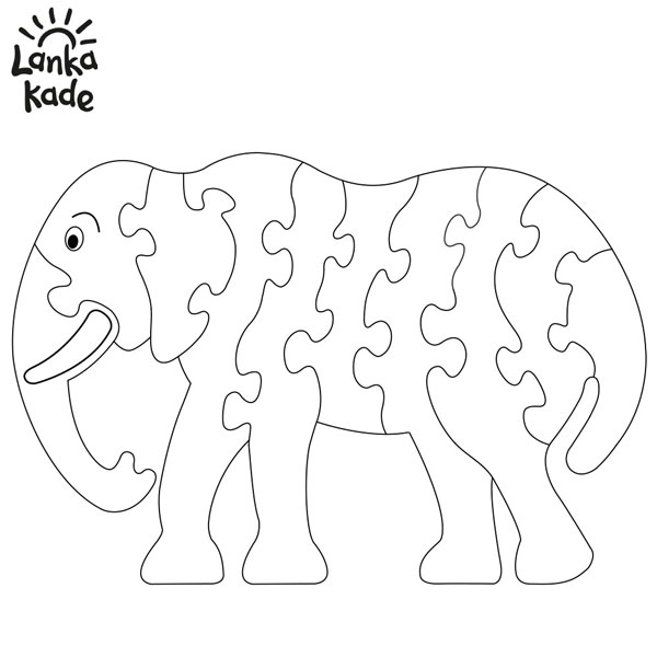 Elefant Puzzle Ausmalbogen